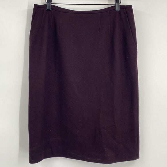 FENDI Virgin Wool Purple Fully Lined Knee Length Skirt US 10 - Picture 1 of 10